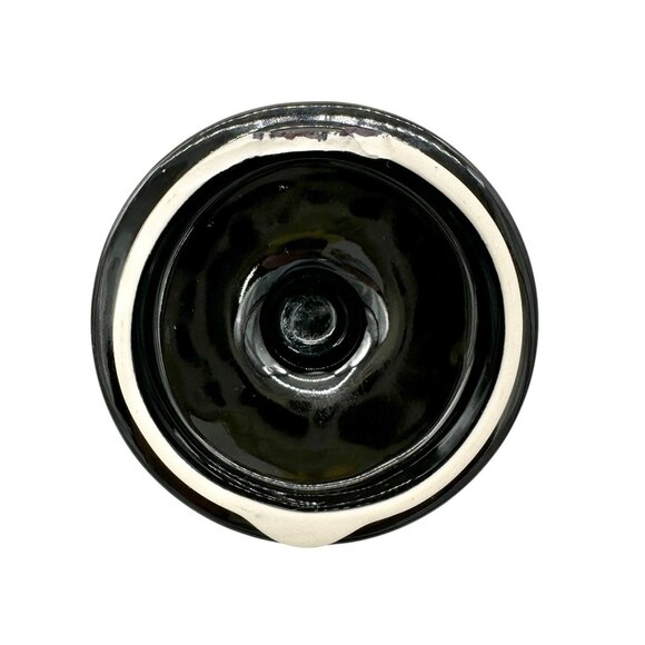 Pier 1 Vintage Handpainted Porcelain Tea Pot Black Blue White Floral Design - Picture 11 of 12